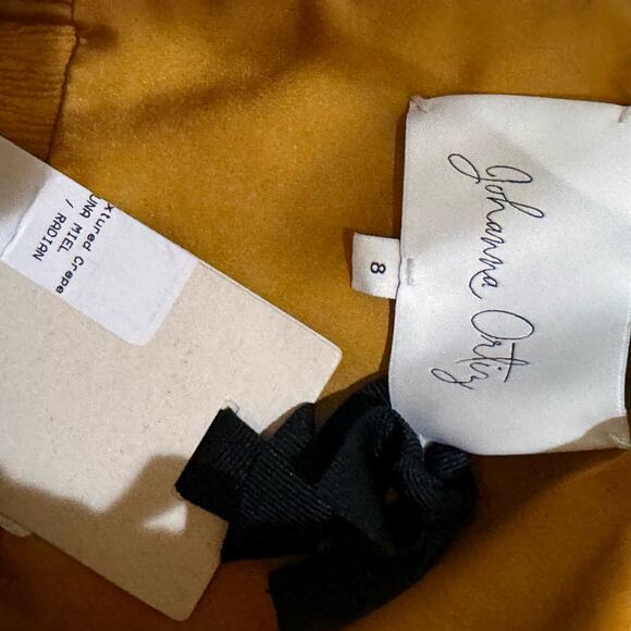 JOHANNA ORTIZ LUNA MIEL CRÊPE MIDI DRESS IN YELLOW size 8 - Picture 12 of 13